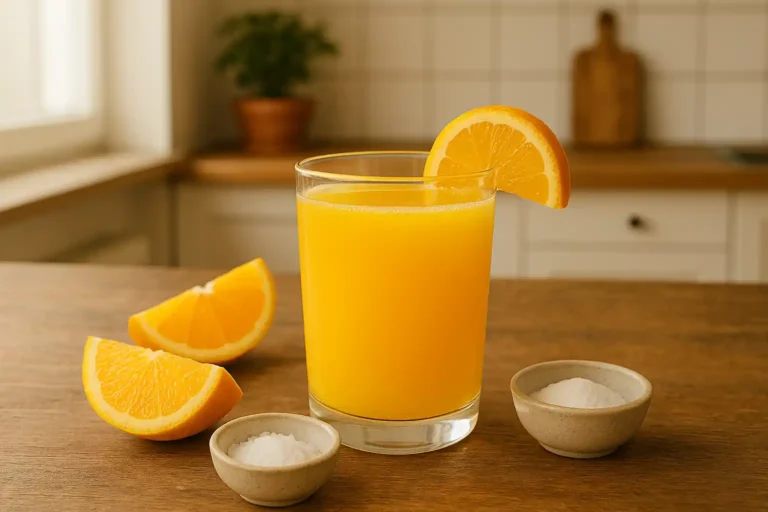 Adrenal cocktail recipe in glass with fresh ingredients